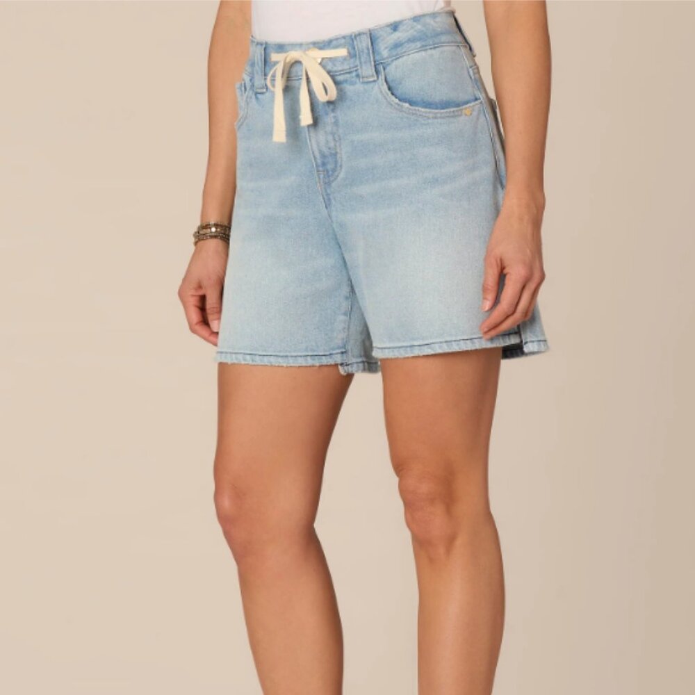 "Ab"leisure Skyrise Drawstring Relaxed  Shorts with Side Slit WS-165